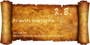 Krauth Boglárka névjegykártya